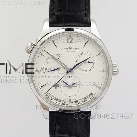 예거르쿨트르 마스터 MASTER CONTROL POWER RESERVE SS WHITE DIAL ON BLACK LEATHER STRAP A939