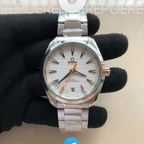 VS공장 오메가 씨마스터 아쿠아테라 150m 코액시얼 마스터크로노미터 41mm 화이트다이얼 오렌지엑센트
