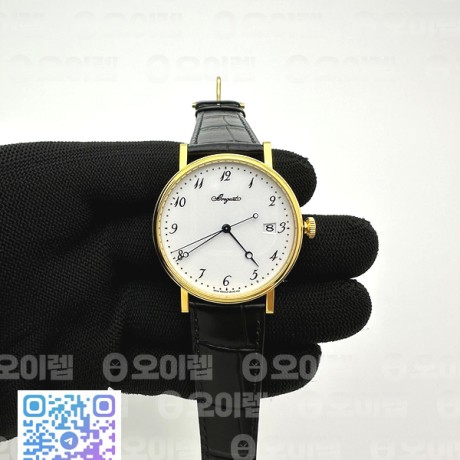 FK공장 브레게 클래식 5177 화이트다이얼 옐로우골드금통 가죽스트랩 Classique Auto 5177 RG FKF