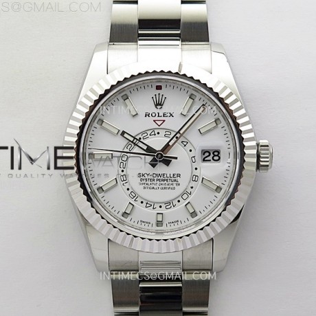ZF공장 롤렉스 스카이드웰러 스틸 화이트다이얼 브레이슬릿 Sky-Dweller 326934 904L SS ZF 1:1 Best Edition White Dial on SS Bracelet Asian 2824