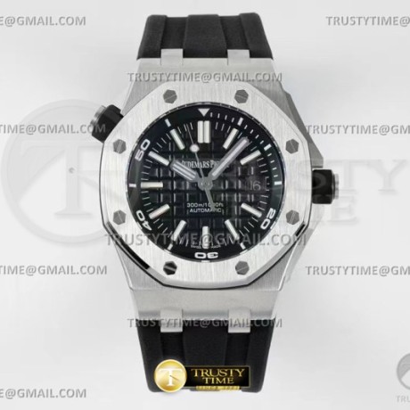 SF공장 오데마피게 로얄오크오프쇼어 다이버 15703 스틸 블랙다이얼 러버스트랩 Royal Oak Offshore Diver 15703 SS/RU Black SF A3120