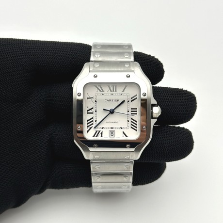BV공장 까르띠에 산토스 40MM 라지 스마트링크브레이슬릿 Santos de Cartier 40mm White Dial on SS SmartLinks Bracelet MIYOTA 9019