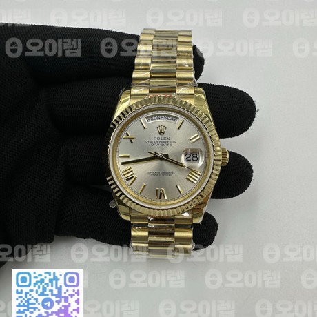 GM공장 롤렉스 데이데이트 40 옐로우골드금통 실버다이얼 로만인덱스 프레지던트브레이슬릿 텅스텐 2836