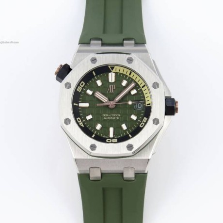 APS공장 오데마피게 로얄오크오프쇼어 다이버 15720 스틸 그린다이얼 러버스트랩  Royal Oak Offshore Diver 15720 APSF 1:1 Best Edition Green Dial on Green Rubber Strap SA4308