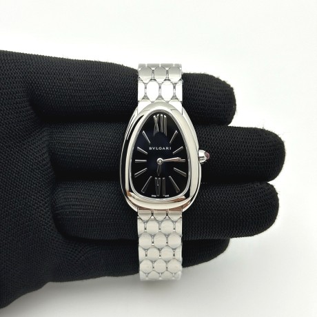 BV공장 불가리 세르펜티 세두토리 스틸 블랙다이얼 브레이슬릿 Serpenti Seduttori SS BVF 1:1 Best Edition Black Dial on SS Bracelet ETA Quartz
