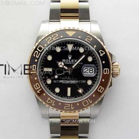 Clean공장 롤렉스 GMT마스터2 루트비어 로즈골드 콤비 브레이슬릿 클린공장 GMT-Master II 126711 CHNR Clean 1:1 Best Edition Black Dial on SS/RG Bracelet DD3285 CHS 클린