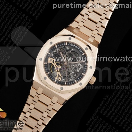 APS공장 오데마피게 로얄오크 41 오픈워크 15407 로즈골드금통 스켈레톤다이얼 브레이슬릿 Royal Oak 41mm Openworked 15407 RG APSF 1:1 Best Edition on RG Bracelet A3132