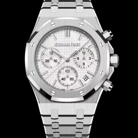 APS공장 오데마피게 로얄오크 크로노그래프 스틸 화이트다이얼 브레이슬릿 26240 V2 Royal Oak Chrono 26240 SS APSF 1:1 Best Edition Silver Dial on SS Bracelet SA4401 Super Clone