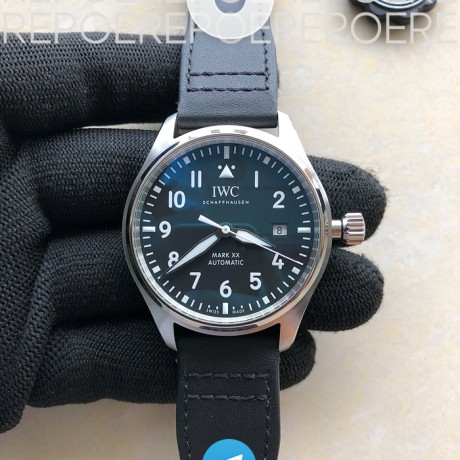 ZF공장 IWC 마크20 블랙다이얼 블랙가죽스트랩 Pilot Mark XX IW328201 ZF 1:1 Best Edition Black Dial on Black Leather Strap A32111