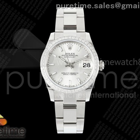 AR공장 롤렉스 레이디 데이저스트 31 실버다이얼 다이아몬드베젤 오이스터브레이슬릿 DateJust 31 SS ARF 1:1 Best Edition Silver Stick Dial Diamonds Bezel on Oyster Bracelet ETA2688