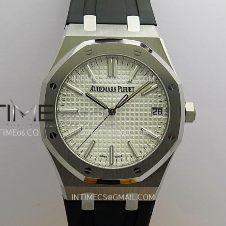 [26.01 UP] DD공장 오데마피게 로얄오크 15510 화이트다이얼 러버스트랩 Royal Oak 41mm 15510 SS DDF 1:1 Best Edition Silver Dial On Black Rubber Strap Super Clone DD4302