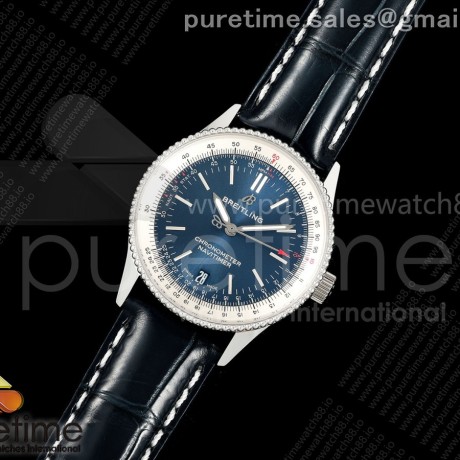 TF공장 브라이틀링 내비타이머 38 블루다이얼 블루가죽스트랩 Navitimer 38 Date SS TF 1:1 Best Edition Blue Dial on Blue Leather Strap A2824
