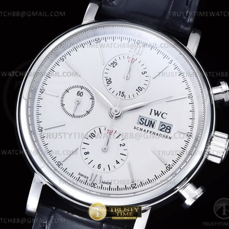 TW공장 IWC 포르토피노 크로노 스틸 화이트다이얼 가죽스트랩 Portofino Chrono IW3910 SS/LE Wht/SS Stk TWF A7750