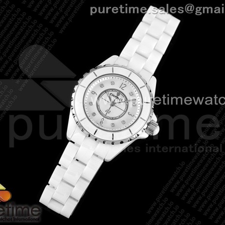 XF공장 샤넬 J13 33MM 화이트다이얼 화이트세라믹 세라믹브레이슬릿 솔리드백 J13 33mm XF 1:1 Best Edition White Korea Ceramic White Dial on Bracelet Swiss Quartz V2