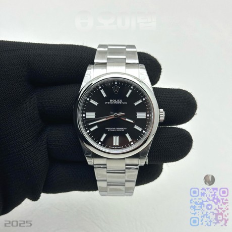 VS공장 롤렉스 오이스터퍼페츄얼 41 블랙다이얼 브레이슬릿 Oyster Pert 41mm 124300 Oys SS/SS Black VSF VS3235