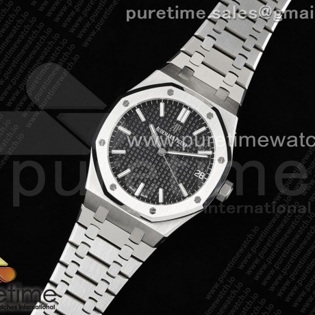 APS공장 오데마피게 로얄오크 15500 스틸 블랙다이얼 브레이슬릿 Royal Oak 41mm 15500 SS APSF 1:1 Best Edition Black Textured Dial on SS Bracelet SA4302 Super Clone