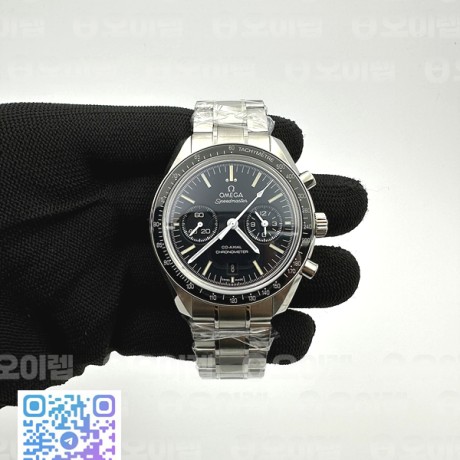 OM공장 V2 오메가 스피드마스터 문워치 스틸 블랙다이얼 브레이슬릿 SPEEDMASTER MOONWATCH SS V2 BLACK DIAL WHITE HANDSET ON SS BRACELET A9300