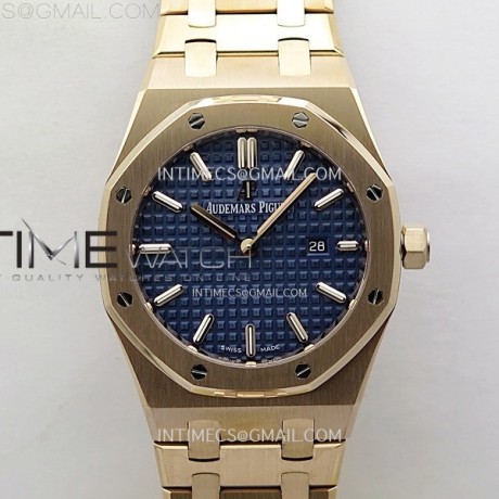 ZF공장 오데마피게 레이디 로얄오크 로즈골드금통 블루다이얼 브레이슬릿 Lady Royal Oak 33mm 67651 RG ZF 1:1 Best Edition Blue Textured Dial on RG Bracelet RONDA Quartz