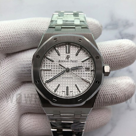 JF공장 V5 오데마피게 로얄오크 15450 Cal.3120 Audemars Piguet Royal Oak 15450 스틸 화이트다이얼 브레이슬릿