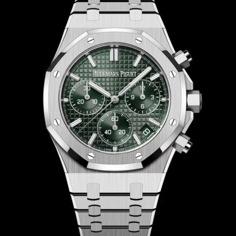 APS공장 오데마피게 로얄오크 크로노그래프 스틸 그린다이얼 브레이슬릿 26240 V2 Royal Oak Chrono 26240 SS APSF 1:1 Best Edition Green Dial on SS Bracelet SA4401 Super Clone