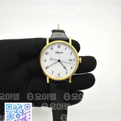 FK공장 브레게 클래식 5177 화이트다이얼 옐로우골드금통 가죽스트랩 Classique Auto 5177 RG FKF