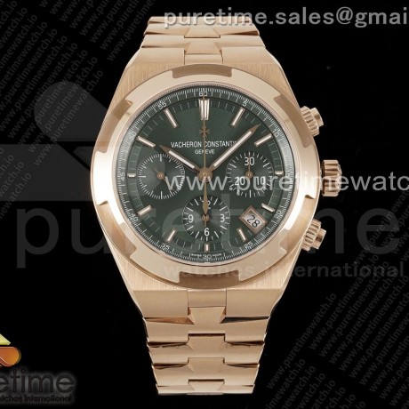 8F공장 바쉐론콘스탄틴 오버시즈 5500V 로즈골드금통 그린다이얼 브레이슬릿 Overseas 5500V Chrono RG 8F 1:1 Best Edition Green Dial on RG Bracelet A5200