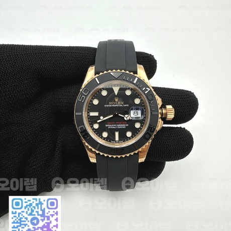 VS공장 롤렉스 요트마스터 40 신형 에버로즈골드금통 블랙다이얼 러버스트랩 3235 YachtMaster 126655 40mm RG/RU Blk VSF VS3235