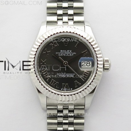 APS공장 롤렉스 레이디 데이저스트 28 스틸 그레이로만다이얼 플루티드베젤 쥬빌레브레이슬릿 Datejust 28mm 279179 SS APSF Best Edition Gray Dial Roman Markers on SS Jubilee Bracelet NH05