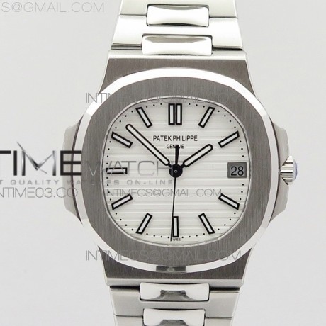 JJ공장 파텍필립 노틸러스 점보 5711 스틸 화이트다이얼 브레이슬릿 NAUTILUS JUMBO 5711 WHITE TEXTURED DIAL ON SS BRACELET A324