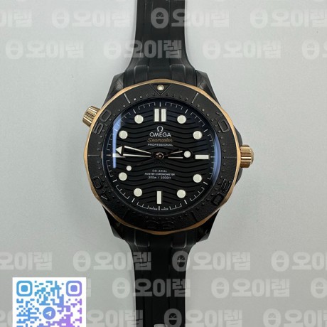 VS공장 오메가 씨마스터 다이버 300M 43.5 로즈골드콤비 세라믹케이스 블랙다이얼 매트텍스쳐베젤 러버스트랩