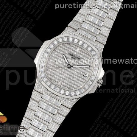 TW공장 파텍필립 노틸러스 점보 5711 풀다이아몬드 스틸 Nautilus 5711 SS TWF Full Diamonds Bezel & Dial on Diamonds Bracelet A324