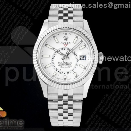 Noob공장 롤렉스 스카이드웰러 스틸 화이트다이얼 쥬빌레브레이슬릿 Skydweller SS Noob Best Edition White Dial on SS Jubilee Bracelet A23J 눕