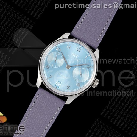 APS공장 IWC 포르투기저 오토메틱 스틸 아이스블루다이얼 퍼플가죽스트랩 Portugieser Automatic 42mm SS APSF 1:1 Best Edition Ice Blue Dial on Purple Leather Strap A52011