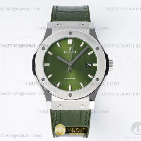 JJ+공장 위블로 클래식퓨전 42mm 그린다이얼 가죽스트랩 Classic Fusion Bang 42mm SS/LE Green JJ+F A1110  (제이제이플러스)