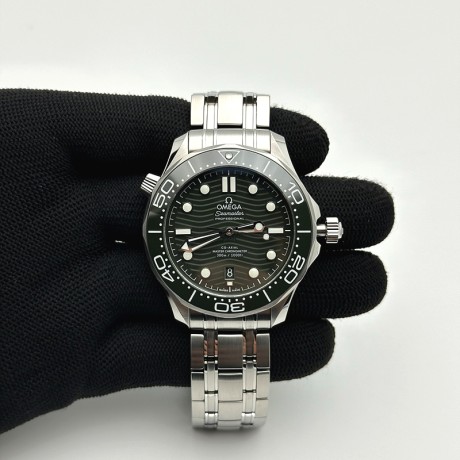 VS공장 오메가 씨마스터 다이버 300M 스틸 그린다이얼 브레이슬릿 Seamaster Diver 300M VSF 1:1 Best Edition Green Ceramic Green Dial on SS Bracelet A8800 V2