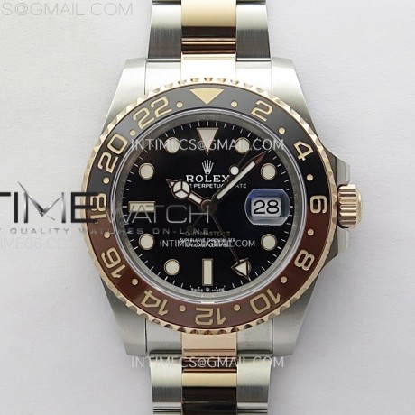 C+공장 롤렉스 GMT마스터2 루트비어 로즈골드 콤비 브레이슬릿 씨플러스공장 GMT-Master II 126711 CHNR C+F 1:1 Best Edition Black Dial on SS/RG Bracelet VR3285 CHS(씨플러스에프)
