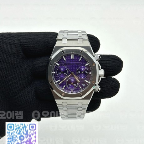 APS공장 오데마피게 로얄오크 크로노그래프 스틸 퍼플다이얼 브레이슬릿 26240 V2