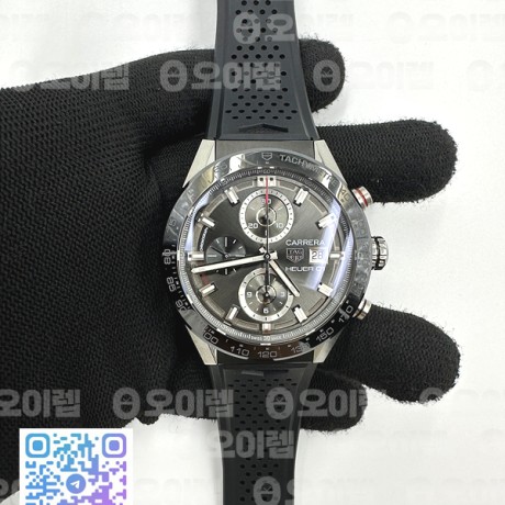 XF공장 태그호이어 카레라  크로노그래프 블랙러버스트랩