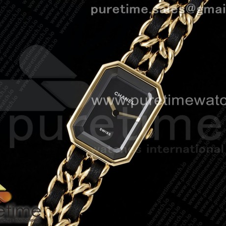 BV공장 샤넬 샤넬 프리미에르 아이코닉 블랙다이얼 블랙체인스트랩 Ppremière Iconic Chain Watch YG BVF 1:1 Best Edition Black Dial on Chain Bracelet RONDA Quartz