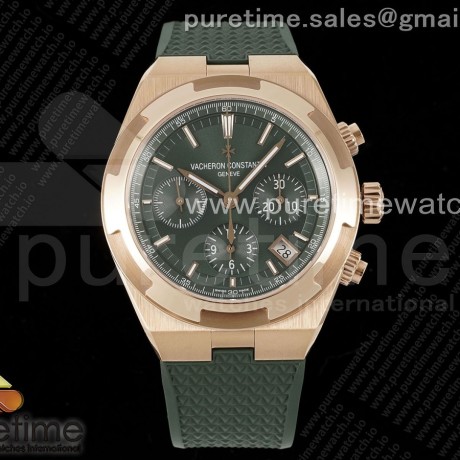 8F공장 바쉐론콘스탄틴 오버시즈 5500V 로즈골드금통 그린다이얼 러버스트랩 Overseas 5500V Chrono RG 8F 1:1 Best Edition Green Dial on Green Rubber Strap A5200