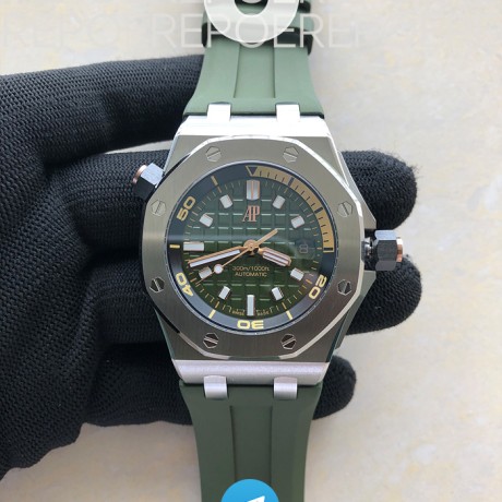 BF공장 오데마피게 로얄오크오프쇼어 다이버 15720 스틸 그린다이얼 러버스트랩 Royal Oak Offshore Diver 15720 SS/RU Grn BF A4308