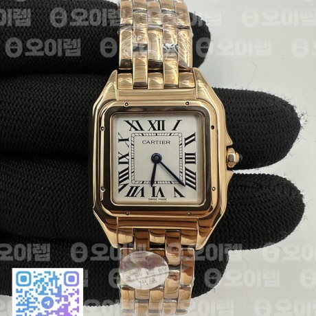 BV공장 까르띠에 팬더 27 로즈골드금통 화이트다이얼 브레이슬릿 Panthère 27mm BVF 1:1 Best Edition RG White Dial on RG Bracelet Ronda Quartz