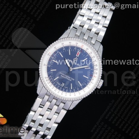KOR공장 브라이틀링 내비타이머 38미리 블루다이얼 브레이슬릿 Navitimer 1 38mm SS Blue Dial White Inner Bezel on SS Bracelet SW200