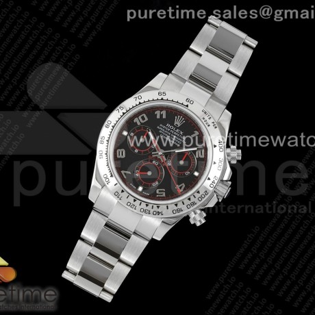 OM공장 롤렉스 스틸 데이토나 블랙레이싱다이얼 브레이슬릿 Daytona 116509 SS OMF Best Edition Black Numeral Dial on SS Bracelet A7750