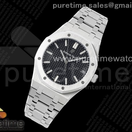 SF공장 오데마피게 로얄오크 15500 스틸 블랙다이얼 브레이슬릿 Royal Oak 41mm 15500 SS SF 1:1 Best Edition Black Dial on SS Bracelet SA4302 Super Clone