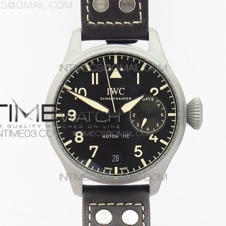 YL공장 IWC 빅파일럿 헤리티지 새틴폴리시드 가죽스트랩 BIG PILOT IW510301 SATIN-POLISHED SS BLACK DIAL ON BLACK LEATHER STRAP A521111