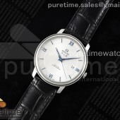 TWS공장 오메가 드 빌 스틸 화이트다이얼 블루인덱스 가죽스트랩 De Ville SS TWF 1:1 Best Edition Silver Dial Blue Markers on Black Leather Strap MIYOTA 9015