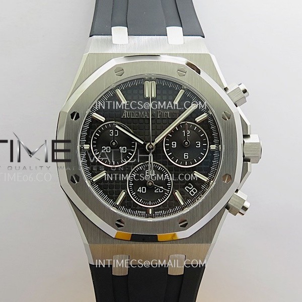 DD공장 오데마피게 로얄오크 크로노그래프 26240 스틸 블랙다이얼 러버스트랩 Royal Oak Chrono 26240 SS V2 DDF 1:1 Best Edition Black Dial On Black Rubber Strap Super Clone DD4401