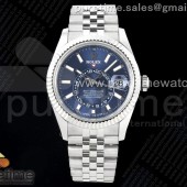 Noob공장 롤렉스 스카이드웰러 스틸 블루다이얼 쥬빌레브레이슬릿 Skydweller SS Noob Best Edition Blue Dial on SS Jubilee Bracelet A23J 눕