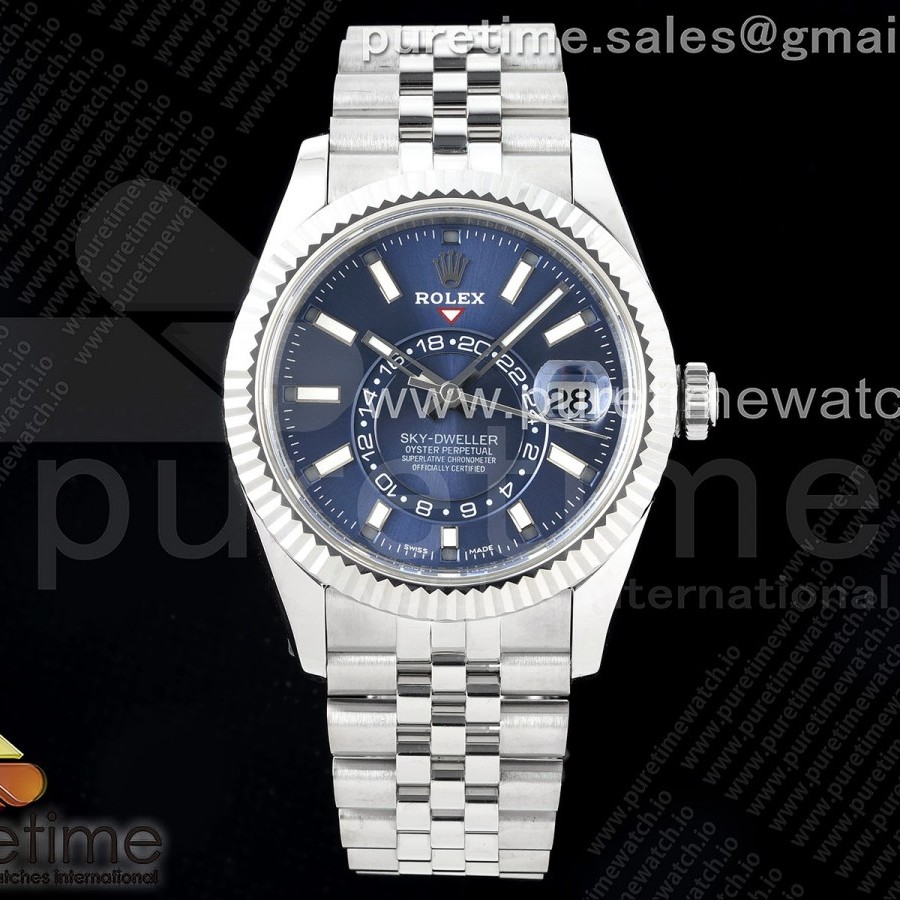 Noob공장 롤렉스 스카이드웰러 스틸 블루다이얼 쥬빌레브레이슬릿 Skydweller SS Noob Best Edition Blue Dial on SS Jubilee Bracelet A23J 눕
